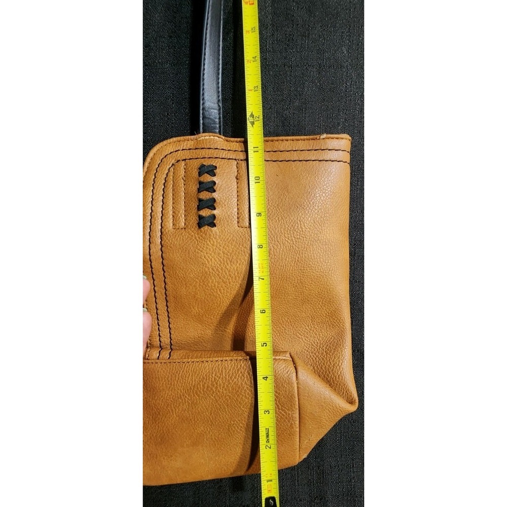Montana West Tote Bag Handle Satchel Purse Zipper Leather Rustic Western Brown - Picture 9 of 9